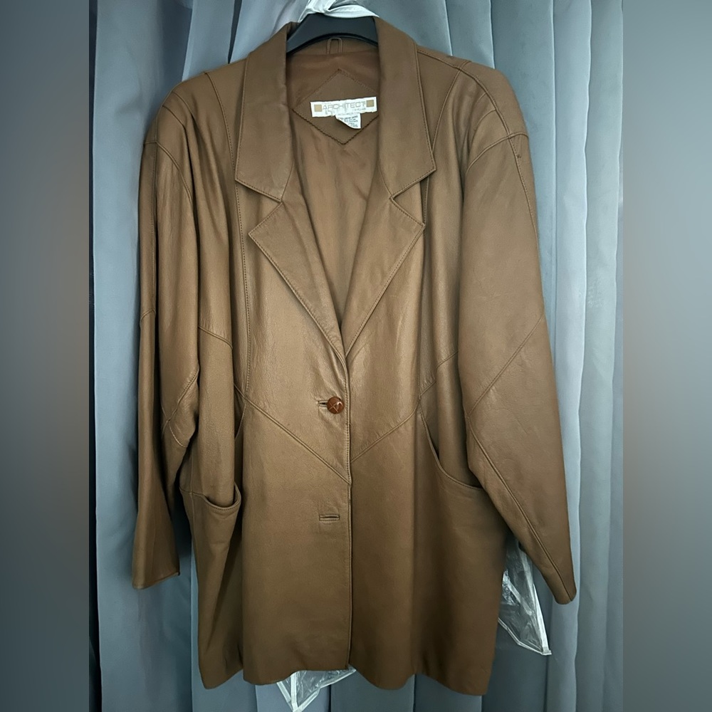 Women’s brown leather xxL jacket